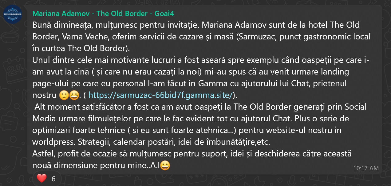 Testimonial Mariana Adamov - The Old Border - Training AI CODE24